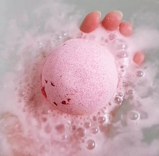 Pink Bath Bomb is in hand.