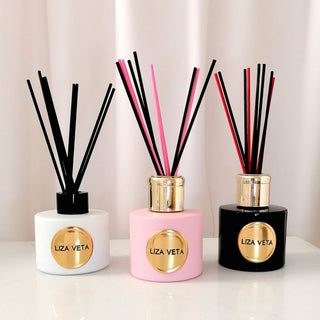 Aromatherapy Reed Diffusers in white, pink and black glass