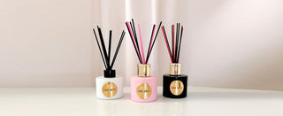 Reed diffusers with essential oils.
