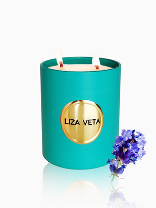 LAVENDER GREEN CANDLE-Liza Veta